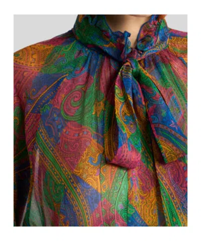 Etro Pattern-printed Ruffled Shirt In Multi