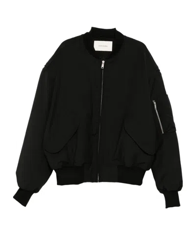 Entire Studios Bomber Jacket With Diamond-quilted Interior And Utility Pockets In Black