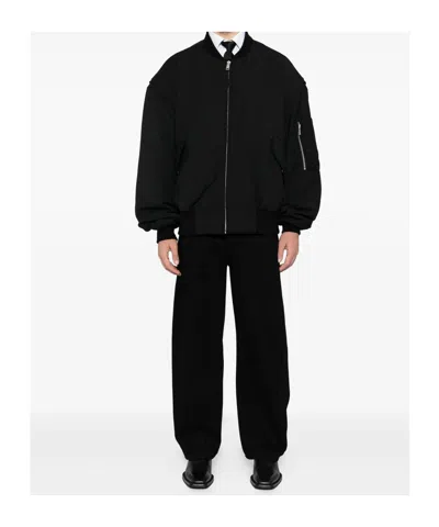 Entire Studios Bomber Jacket With Diamond-quilted Interior And Utility Pockets In Black