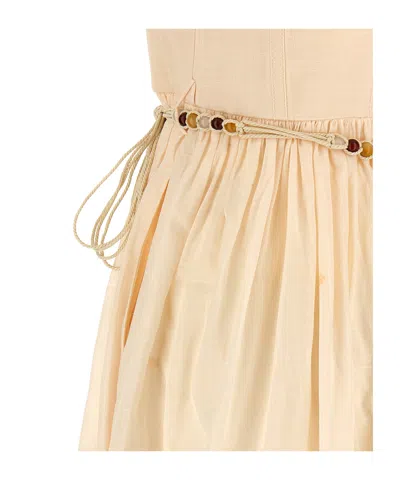 Zimmermann Wanderlust Corset Midi Dress Cream In Neutral