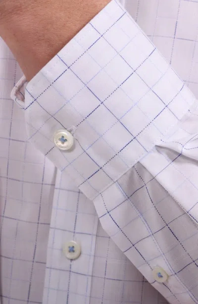 Bugatchi Axel Shaped Fit Check Button-up Shirt In White