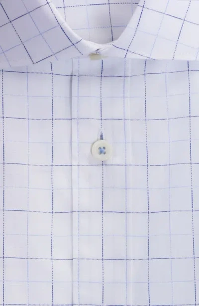 Bugatchi Axel Shaped Fit Check Button-up Shirt In White