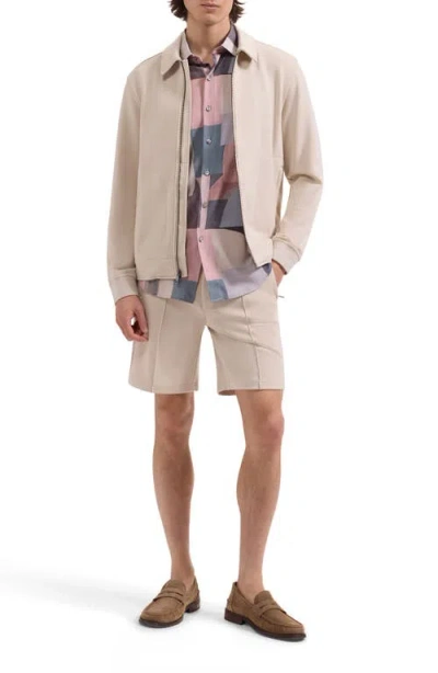 Bugatchi Soft Touch Blouson Knit Jacket In Neutral