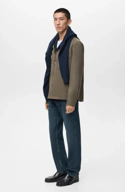 Mango Regular Fit Overshirt In Green