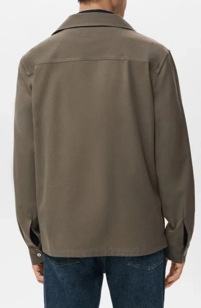 Mango Regular Fit Overshirt In Green