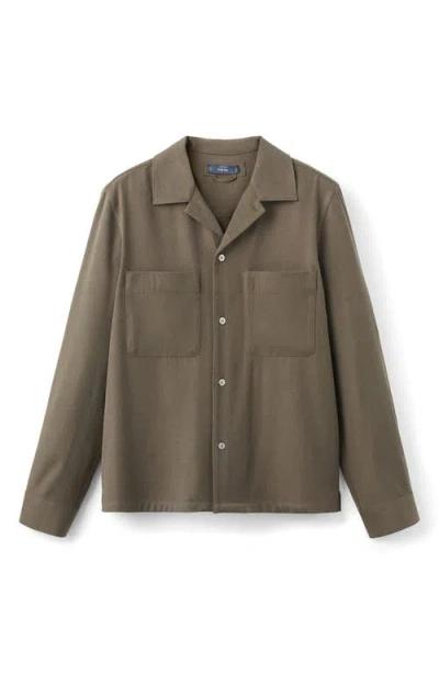 Mango Regular Fit Overshirt In Green