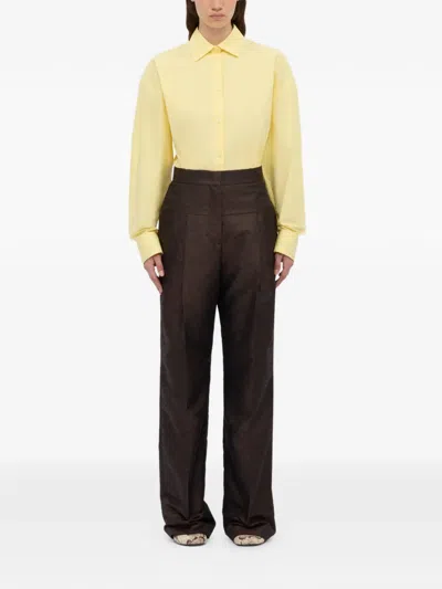 Msgm Patterned Trousers In Brown
