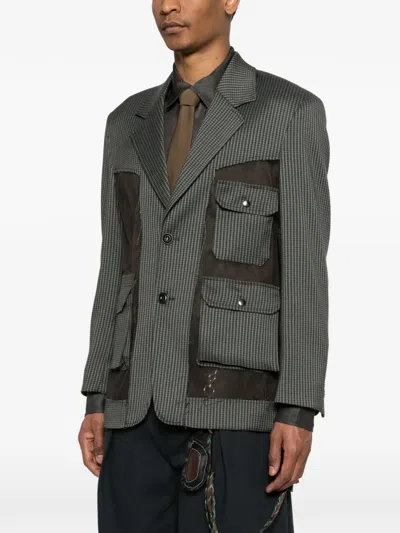 Andersson Bell Sheer-panel Blazer In Green