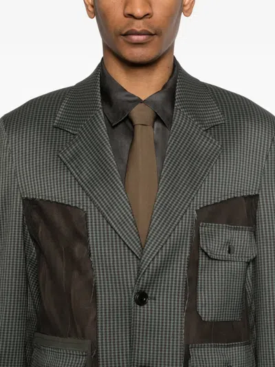 Andersson Bell Sheer-panel Blazer In Green
