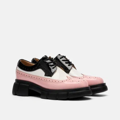 Marc Nolan Ms. Alexander Leather Lug Wingtip Derby In Pink