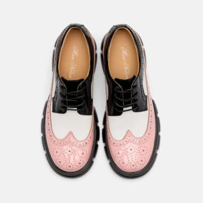 Marc Nolan Ms. Alexander Leather Lug Wingtip Derby In Pink