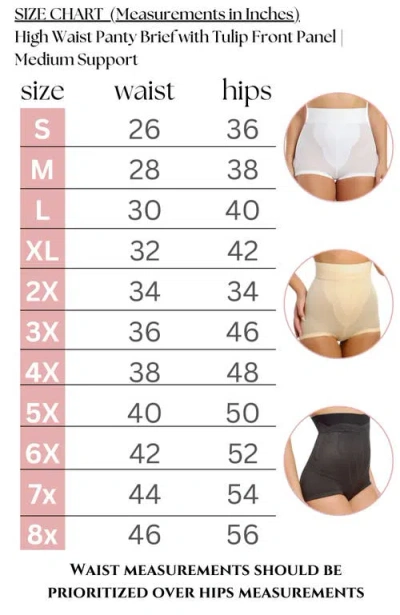 Rago Medium Support High Waist Panty Brief With Tulip Front Panel Memory Compression Fabric In Neutral