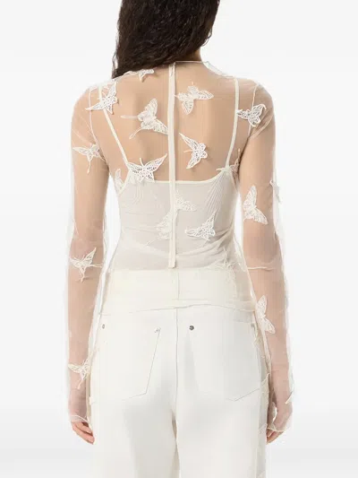 Blumarine Embroidered-inserts Blouse In White