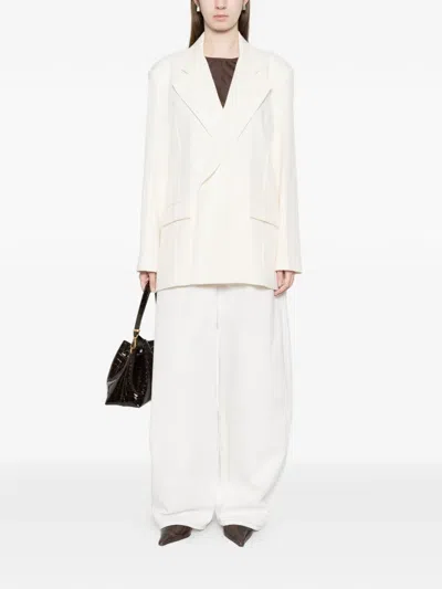 Eleh Flap-pockets Blazer In White