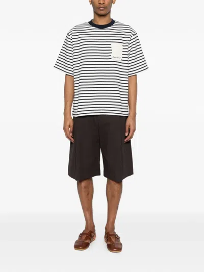 Bram's Fruit Striped Pocket T-shirt In White