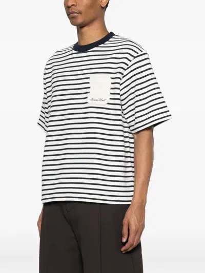 Bram's Fruit Striped Pocket T-shirt In White