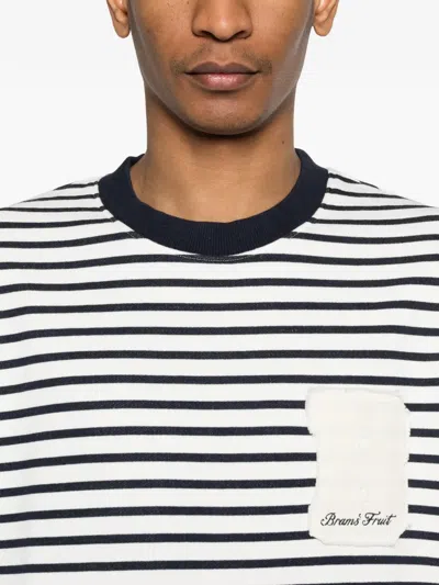 Bram's Fruit Striped Pocket T-shirt In White