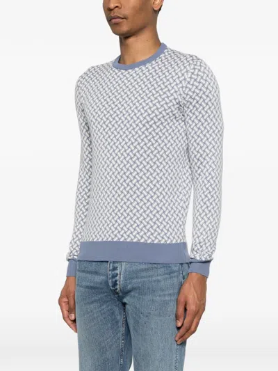 Drumohr Geometric-pattern Sweater In Blue