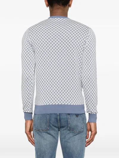 Drumohr Geometric-pattern Sweater In Blue