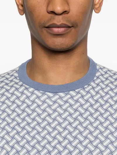 Drumohr Geometric-pattern Sweater In Blue