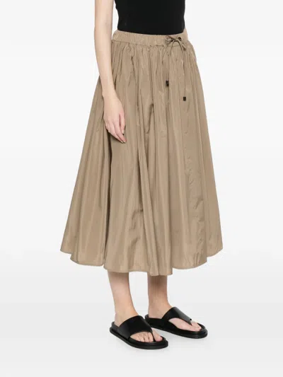 Max Mara Drawstring Midi Skirt In Brown
