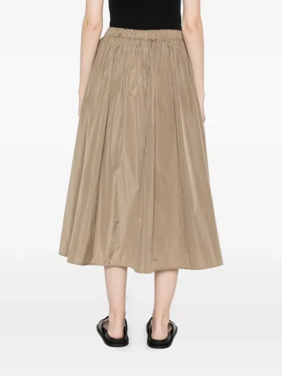 Max Mara Drawstring Midi Skirt In Brown