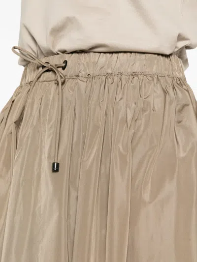 Max Mara Drawstring Midi Skirt In Brown