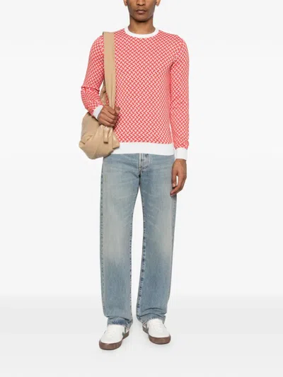 Drumohr Geometric-pattern Sweater In Red