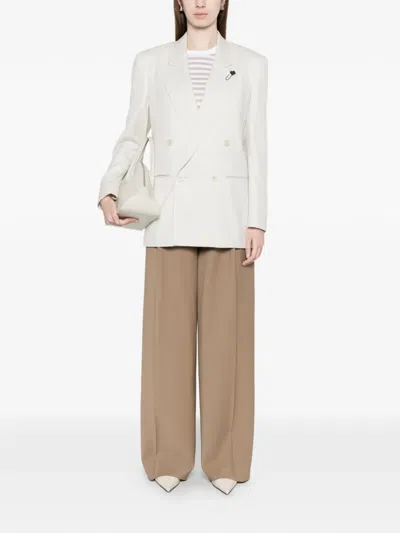 Lardini Double-breasted Jacket In White