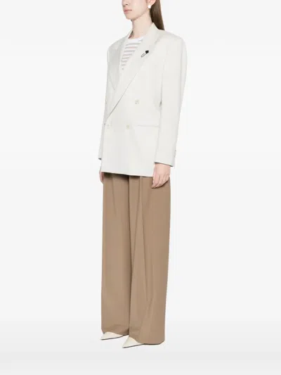 Lardini Double-breasted Jacket In White