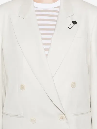 Lardini Double-breasted Jacket In White