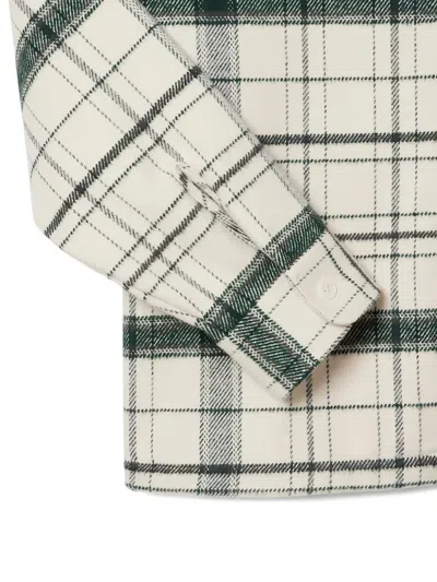 Lacoste Plaid Flannel Button-up Overshirt In White