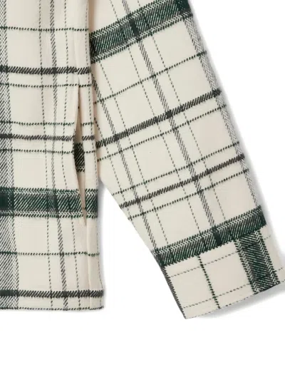 Lacoste Plaid Flannel Button-up Overshirt In White