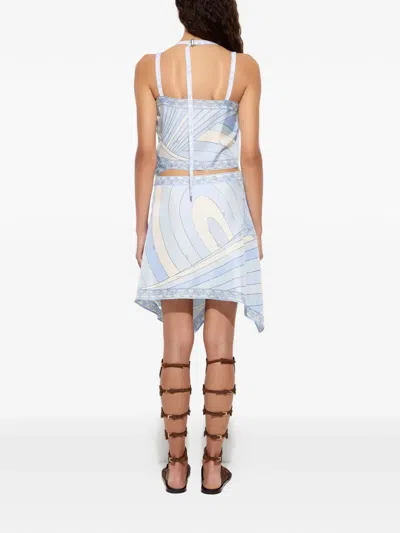 Pucci Printed Asymmetric Strap Top In Multi