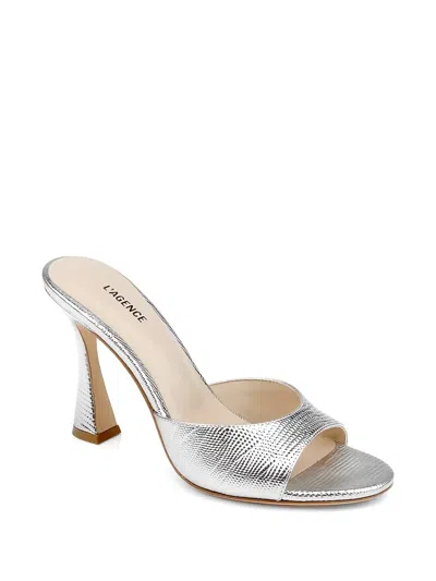 L'agence Avery Slide Sandal In Silver