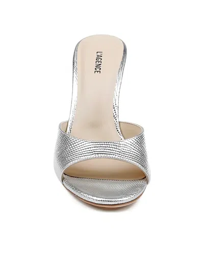 L'agence Avery Slide Sandal In Silver
