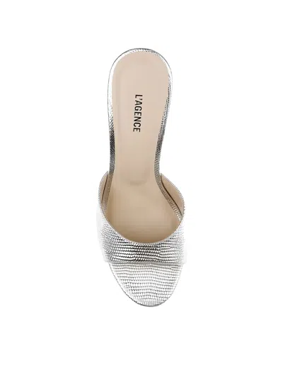 L'agence Avery Slide Sandal In Silver