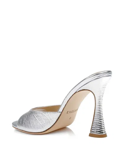 L'agence Avery Slide Sandal In Silver