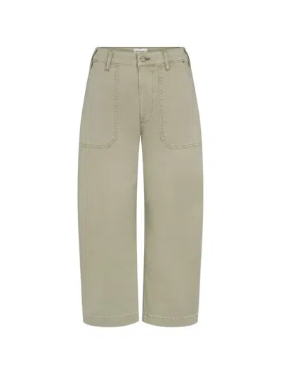 Frame The Ranger Crop Wide Leg Utility Pants In Green