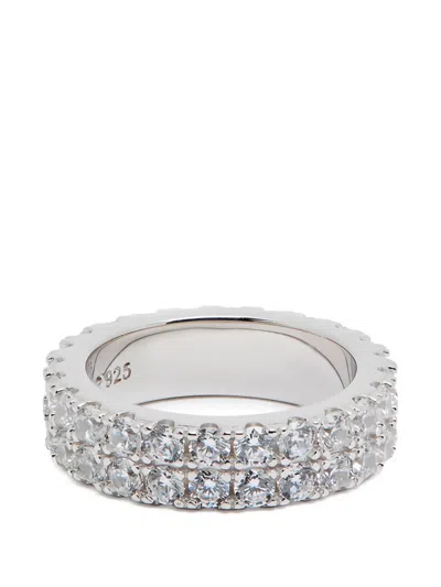 Cernucci Crystal-embellished Sterling Silver Ring In Metallic