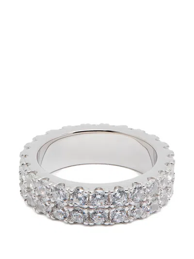 Cernucci Crystal-embellished Sterling Silver Ring In Metallic