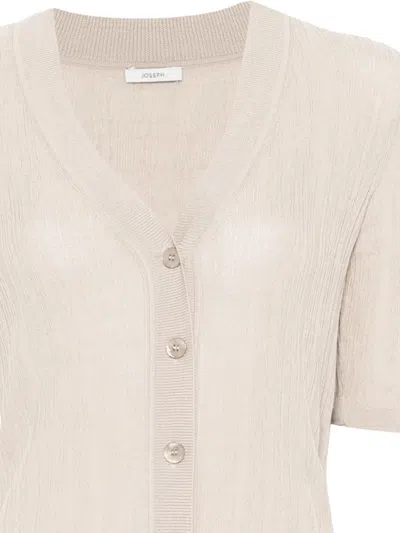 Joseph Button V-neck Cardigan In Neutral