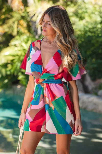 Cupshe Spring Sunshine Abstract Romper In Multi