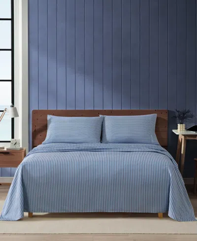 Nautica Alden Stripe Printed Microfiber 4-pc. Sheet Set, Full In Blue
