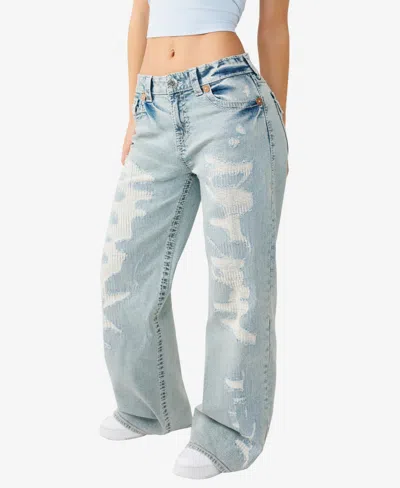 True Religion Women's Bobbi Big T Flap Baggy Jean In Blue