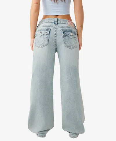 True Religion Women's Bobbi Big T Flap Baggy Jean In Blue