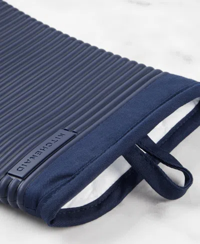 Kitchenaid Ribbed Soft Silicone 2-pc. Oven Mitt Set In Blue