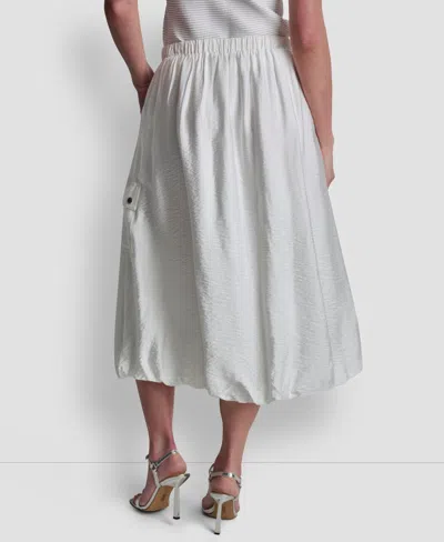 Dkny Pull-on Bubble Hem Cargo Pocket Skirt In White