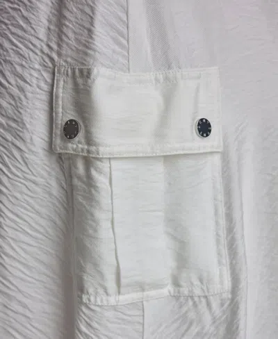 Dkny Pull-on Bubble Hem Cargo Pocket Skirt In White