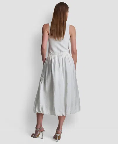 Dkny Pull-on Bubble Hem Cargo Pocket Skirt In White